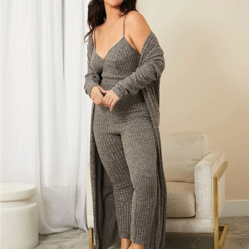 Unity Plus Rib-knit Cami Jumpsuit & Coat